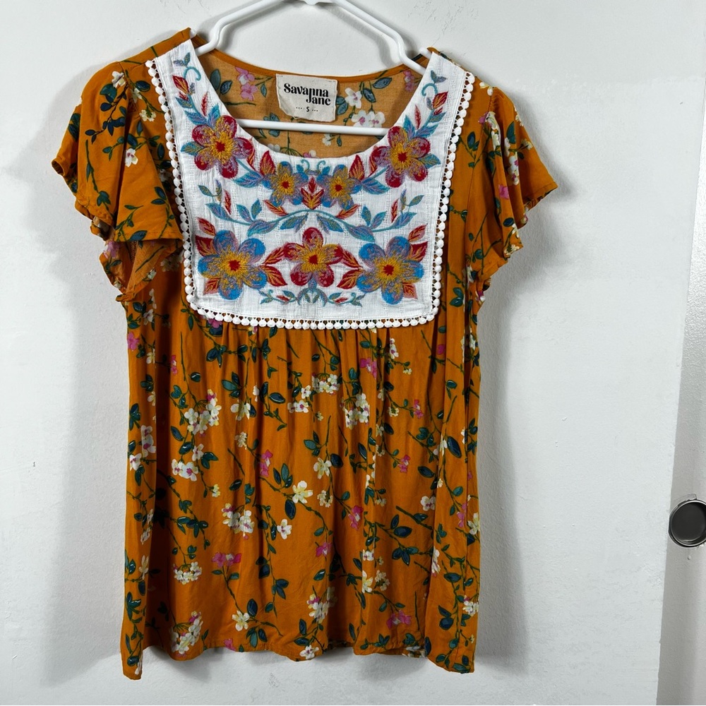 Women's Savanna Jane Yellow Floral Print Size Small
